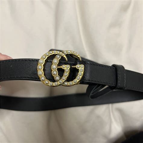 gucci pearlescent belt|gucci pearl belt poshmark.